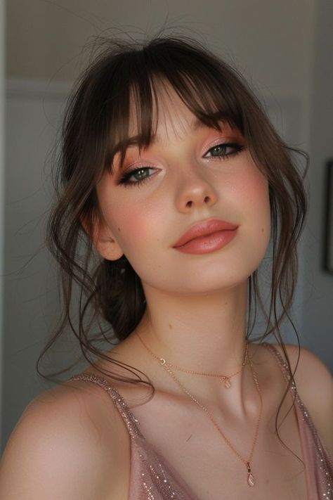 Most Beautiful Makeup Looks, Fair Skin Glam Makeup, Cool Skin Tone Makeup Looks, Romantic Academia Makeup, Pink Makeup Looks Wedding, Wedding Makeup Looks For Blue Eyes, Cute Aesthetic Makeup Looks, Bridgerton Makeup Looks, Whimsical Wedding Makeup