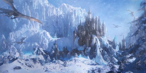 ArtStation - Castle, Arthur Yuan Ice Temple, Ice Castle, Rpg Horror, Ice Castles, Rpg Dice, Environment Art, Fantasy City, Fantasy Castle, Fantasy Places