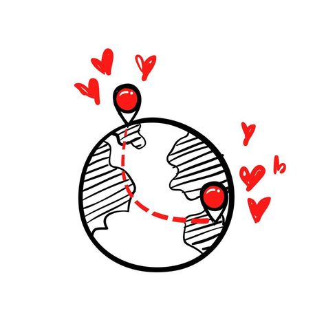 hand drawn long distance relationship icon concept illustration vector Long Distance Illustration, Long Distance Drawings, Long Distance Relationship Tattoo, Long Distance Relationship Drawings, Relationship Icon, Management Illustration, Person Icons, Relationship Drawings, Long Distance Family