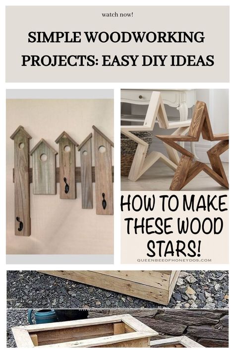 Small Woodworking Projects Woodworking Projects Easy, Simple Woodworking Projects, Projects To Sell, Wood Projects That Sell, Wood Stars, Scrap Wood Projects, Woodworking Plans Diy, Work Activities, Rustic Shelves