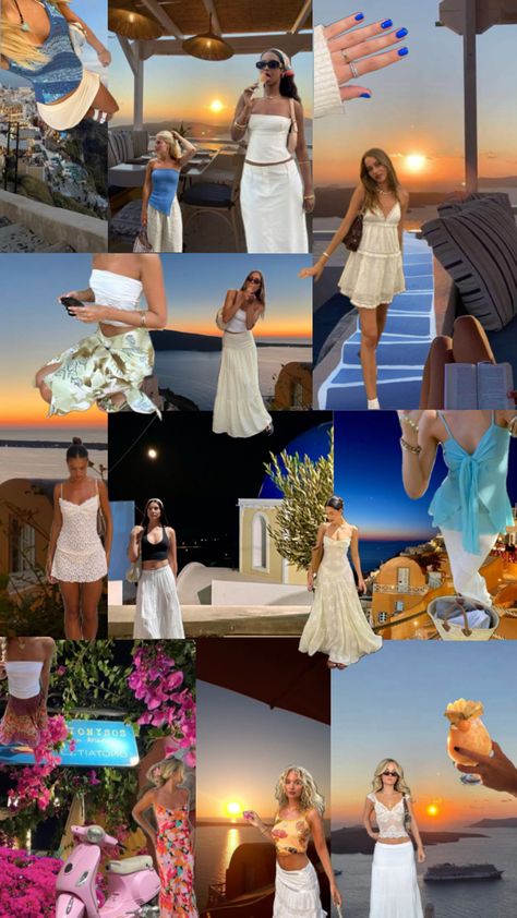 Santorini, Greece aesthetic #photoinspo #summer #inspo #outfits #santorini #greece #aesthetic #outfitinspo Santorini Greece Outfits, Santorini Outfits, Santorini Greece Aesthetic, Summer Inspo Outfits, Santorini Outfit, Greece Aesthetic, Greece Outfit, Santorini Greece, Summer Inspo