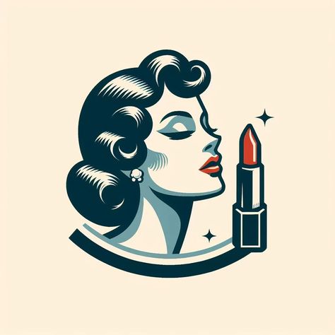 I will design retro vintage woman lipstick logo with satisfaction guaranteed Lipstick Logo, Woman Lipstick, Makeup Logo, Women Lipstick, Vintage Woman, Vintage Makeup, Lipsticks, Logo Design Services, Vintage Ladies