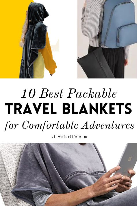 Discover the top 10 best packable travel blankets for comfortable adventures! Whether you're heading on a camping trip, embarking on a long flight, or planning a cozy picnic, these lightweight and compact blankets are perfect for staying warm and cozy on the go. Click through to find the perfect travel companion for your next adventure! Best Travel Blanket Airplane, Travel Blanket Airplane, Cheap Travel Hacks, Airplane Blanket, Fall Travel Outfit, Travel Blanket, Travel Comfort, Backpacking Tips, Travel Outfit Summer