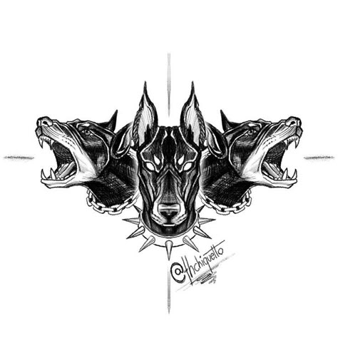 Doberman Chest Tattoo, Doberman Skull Tattoo, Three Doberman Tattoo, 3 Doberman Tattoo, Dober Man Tattoo, Doberman Leg Tattoo, Three Headed Doberman Tattoo, Gothic Linework Tattoo, Cerberus Chest Tattoo