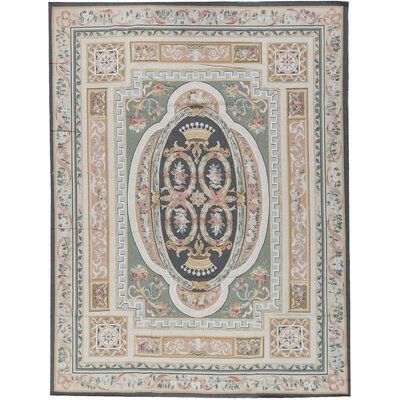 Bokara Rug Co., Inc. One-of-a-Kind Aubusson Renaissance Hand-Knotted 10'1" x 13'7" Wool Beige Area Rug Aubusson Rugs, Style Carpet, Square Rugs, Navy Blue Area Rug, Dark Gray Area Rug, Navy Area Rug, Authentic Design, Silver Area Rug, Green Area Rugs