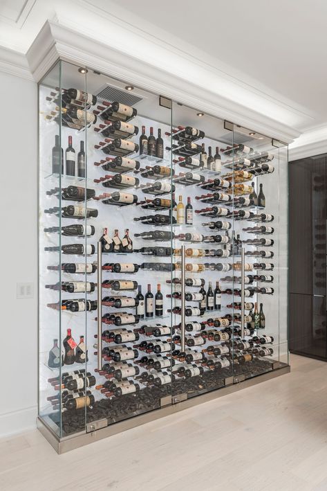 Modern Wine Wall, Wine Cellar Modern, Modern Wine Cellar, Wine Wall Display, Zen Backyard, Wine Cellar Wall, Wine Storage Wall, Wine Room Design, Champagne Room