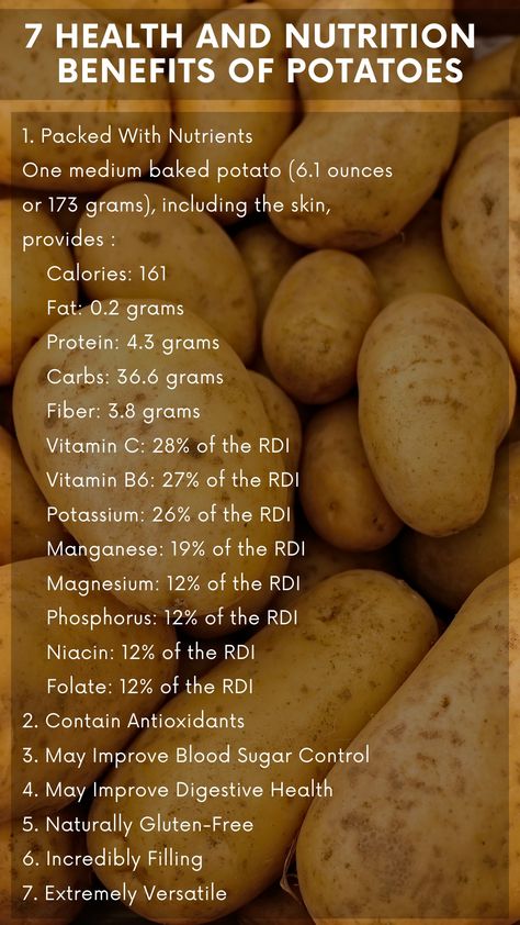 Potatoes are rich in vitamins, minerals and antioxidants, which make them very healthy. Studies have linked potatoes and their nutrients to a variety of impressive health benefits, including improved blood sugar control, reduced heart disease risk and higher immunity. They may also improve digestive health and combat signs of aging. #health #healthbenefits #potatoes #potatoesbenefits Potato Benefits, Benefits Of Potatoes, Calendula Benefits, Vegetable Benefits, Wellness Recipes, Blood Sugar Control, Food Facts, Improve Digestion, Digestive Health