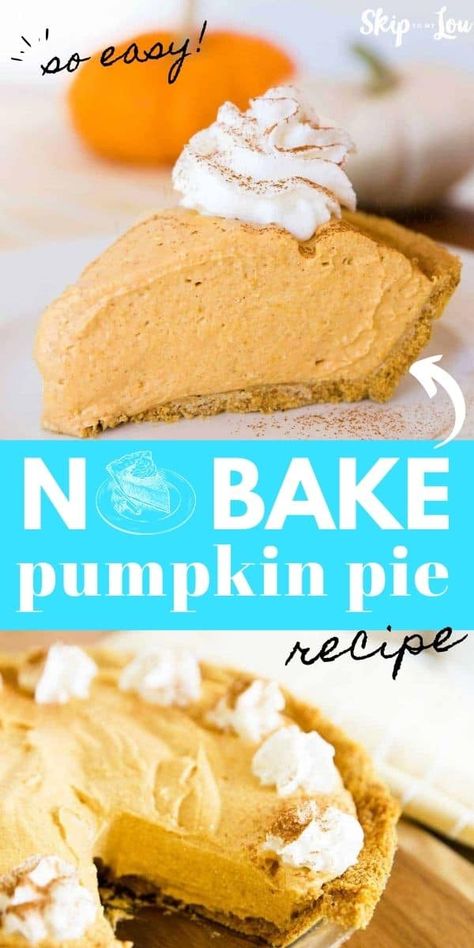 No Bake Pumpkin Pie Recipe, Pumpkin Pie Cake, Pumpkin Pie Recipe Easy, Baking Recipes Pie, Pumpkin Cravings, Perfect Pumpkin Pie, Homemade Graham Cracker Crust, No Bake Pumpkin, Bake Pumpkin