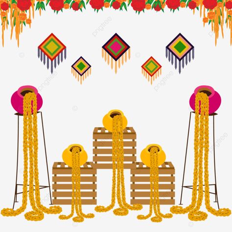 Diwali Elements Png, Haldi Decor Illustration, Haldi Elements Illustration, Wedding Elements Vector, Indian Wedding Elements Illustration, Wedding Decoration Illustration, Wedding Elements Png, Haldi Elements, Wedding Elements Illustration