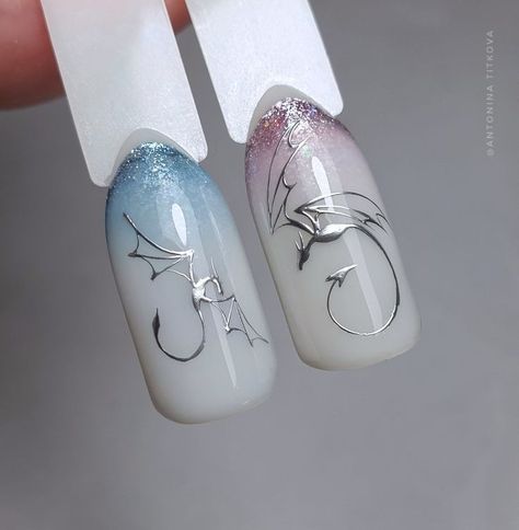 Hades Nails, Dragon Nails, Animal Nail Art, Fantasy Nails, Nail Designs Tutorial, Goth Nails, Pretty Nail Art Designs, Animal Nails, Pretty Nail Art