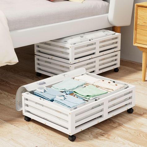 PRICES MAY VARY. Maximizes Space: Maximize your storage space with this Bamboo under bed storage container. lets you store items away from sight without taking up floor space! Dimensions :23.62"L×16.54"W× 5.51"H (without Wheels)/6.5"H (with Wheels).Perfect for small bedrooms and apartments. The under bed storage bins can be used under beds, in closets, on shelves or under sofa. A good choice for bedroom, dorm room, basement and more Sturdy and Durable: Our underbed storage units are built to las Rolling Underbed Storage, Under Bed Storage Bins, Under Bed Shoe Storage, Under Bed Storage Containers, Bamboo Storage, Dorm Storage, Underbed Storage, Swivel Wheels, Organize Drawers