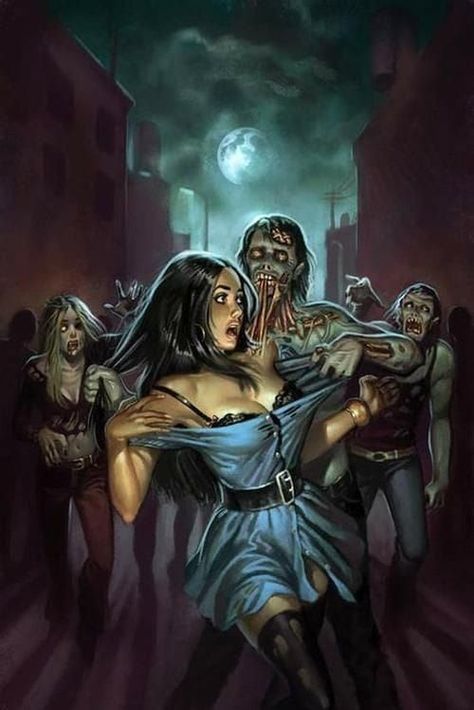 I guess that she has watch the video of Alice Cooper –" Feed my Frankenstein" and now is her turn😉 Arte Pulp, Arte Zombie, Zombie Art, Horror Artwork, Arte Van Gogh, Zombie Girl, Horror Monsters, Horror Posters, Retro Horror