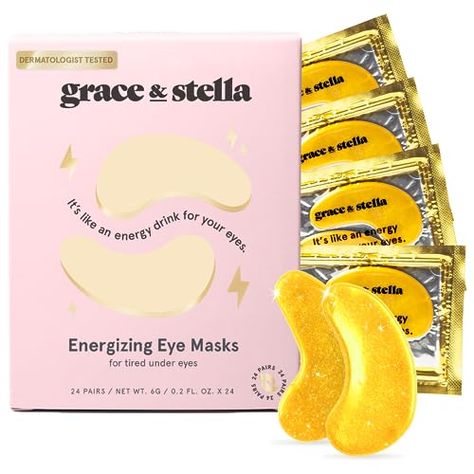 Limited-time deal: grace & stella Under Eye Mask (Gold, 24 Pairs) Reduce Dark Circles, Puffy Eyes, Undereye Bags, Wrinkles - Gel Under Eye Patches - Gifts for Women - Birthday Gifts for Women - Vegan Cruelty Free Tighten Under Eye Skin, Undereye Bags, Dry Under Eyes, Under Eye Patches, Leona Lewis, Under Eye Mask, Under Eye Wrinkles, Dark Circles Under Eyes, Reduce Dark Circles