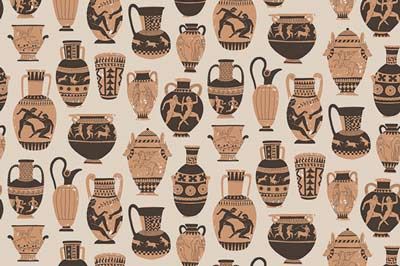 Clay and Pottery - Brief History of Pottery and Ceramic Greek Art Tattoo, Seed Illustration, Ancient Greece Art, Ancient Greek Pottery, Greek Pattern, Pottery Patterns, Greece Art, Ancient Greek Art, Greek Pottery