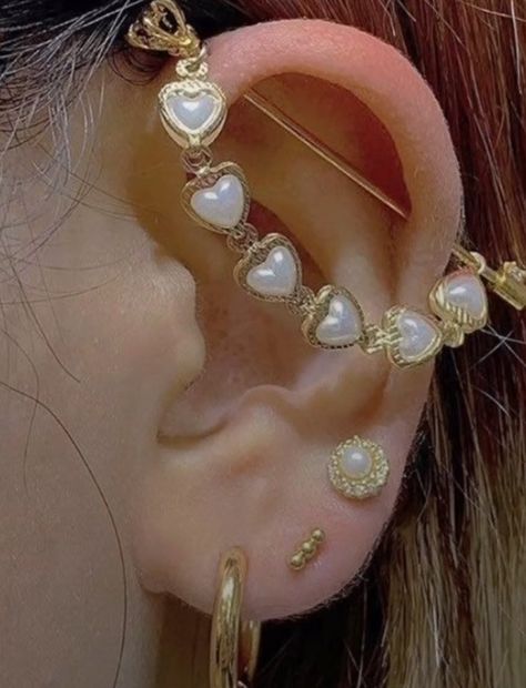 Aesthetic Industrial Piercing, Ear Piercings With Gauges, Industrial Piercing Ideas, Aesthetic Piercings, Pretty Piercings, Piercing Inspo, Cool Ear Piercings, Pretty Ear Piercings, Fairy Cake