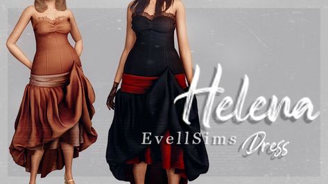 Aesthetic Sims, Cc Clothing, Sims 4 Cheats, Helena Dress, Saloon Girls, Sims 4 Game Mods, Sims 4 Cc Folder, Sims Ideas, Sims 4 Mm