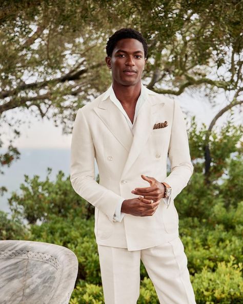 Cream Suits For Men, White Wedding Suits For Men, Hollywood Suits, Double Breasted Suit Men, Summer Wedding Suits, White Wedding Suit, Cream Suit, White Linen Suit, Wedding Tux