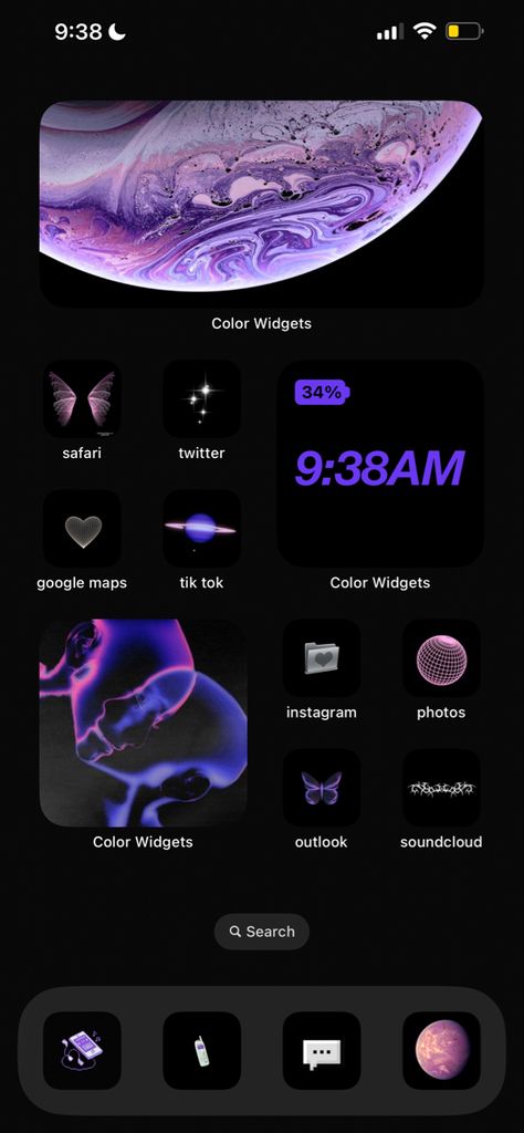 Black And Purple Ios 16 Wallpaper, Cool Iphone Layout Ideas, Wallpaper Iphone Ios 16 Purple, Aesthetic Wallpaper Iphone Ios 16 Ideas, Ios 16 Wallpaper Y2k Purple, Purple Wallpaper Iphone Ios 16, Walpappers Iphone Ios 16 Ideas, Black And Purple Iphone Layout, Iphone Themes Aesthetic Purple