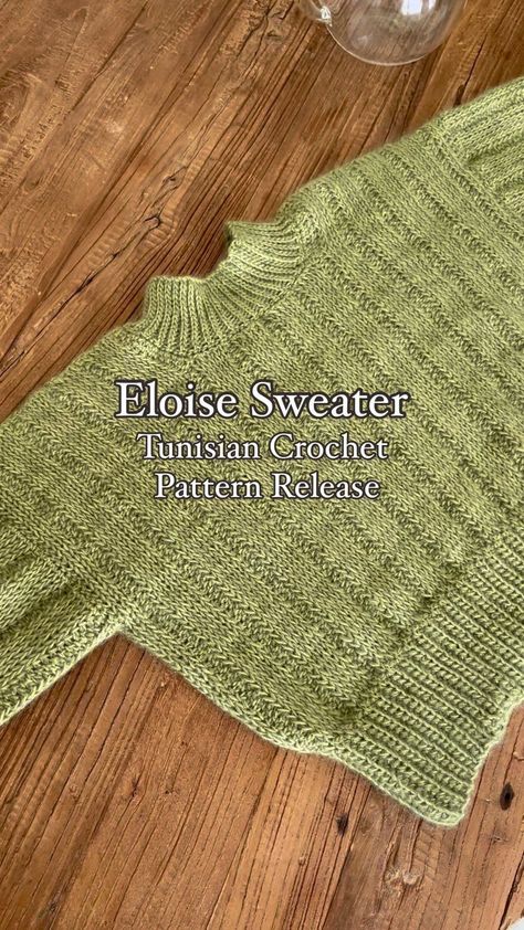 justtheworsted | ✨TUNISIAN CROCHET TESTER CALL✨ Presenting my newest Tunisian crochet sweater, the Eloise Sweater. It’s a made-to-measure sweater pattern… | Instagram Tunisian Crochet Pullover, Tunisian Crochet Sweater Vest, Crochet Year Projects, Tunisian Crochet Top Patterns Free, Crochet Shiesty, Unique Crochet Sweater, Crochet Tapestry Clothes, Tunisian Crochet Clothes, Tunisian Crochet Socks