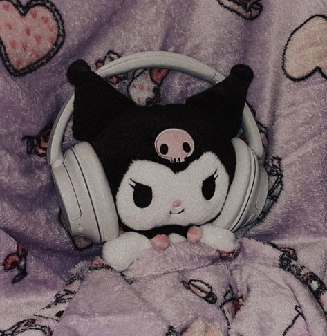 Purple, Black, Headphones, Beanie Boo, White