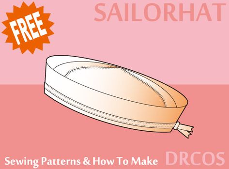 Link Hat, Sailor Cap, Japanese Sewing Patterns, Teddy Bear Clothes, Hat Patterns Free, Hat Patterns To Sew, Japanese Sewing, Sailor Hat, Free Pdf Sewing Patterns