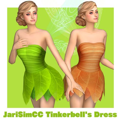 JariSimCC Tinkerbell's Dress V1 | JariSimCC on Patreon Fairy Dress Sims 4, Sims 4 Peter Pan Cc, Sims 4 Cc Tinkerbell, Aesthetic Mods The Sims 4, Sims 4 Tinkerbell, Sims 4 Maxi Dress Cc, Sims 4 Fairy Cc Maxis Match, Sims 4 Fairy Cc Clothing, Sims Fairy Cc