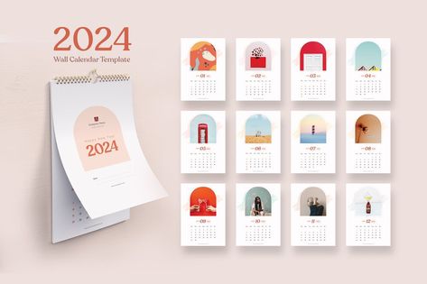 Multipurpose Minimal Calendar Template 2024 2024 Template, Minimal Calendar, Calendar Template, Print Templates, Design Inspiration, Design