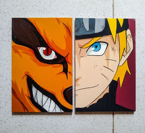 Demon Slayer Painting Canvas Easy, Minato Painting, Naruto Painting Ideas On Canvas Easy, Naruto Canvas Painting Easy, Naruto Painting Easy, Naruto Pop Art, Naruto Acrylic Painting, Naruto Canvas Painting, Nature Paintings Acrylic