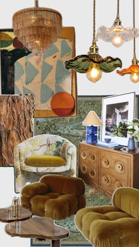 Mid century modern, eclectic pieces to curate the funky, living room of your dreams Mid Century Modern Maximalist, Apartment Eclectic, Modern Eclectic Interior, Maximalist Living Room, Mid Century Eclectic, Modern Maximalist, Funky Living Rooms, Girly Decor, Eclectic Living