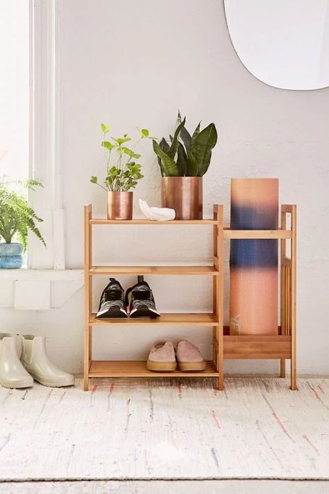 Best Furniture For Small Spaces | POPSUGAR Home Urban Outfitters Home, Shoe Storage Solutions, Entryway Storage, Apartment Furniture, Entry Way, Trendy Home, Space Saving Furniture, Wall Storage, Small Apartments