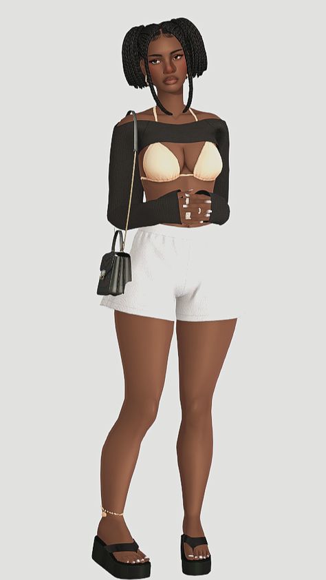 Sims 4 Cc Body Presets Short, Black Sims 4 Cc Tops, Sims 4 Basic Clothes, Sims 4 Hot Weather Outfits, Sims 4 Cc Clothes Summer, Sims 4 Black Simmer Cc, Black Simmer Sims 4 Cc Clothes, Sims 4 Cc Links, Sims 4 Cc Body Shape