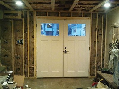 Converting Garage Door To Front Door, Side Garage Door, White Terrace, Room Transition, Cheap Garage Doors, Terrace Exterior, Garage Door Designs, Single Garage Door, Garage Transformation