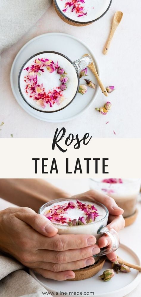 Rosewater Recipe, Homemade Summer Drinks, Milk Tea Recipe, Rose Milk Tea, Rose Drink, Edible Flowers Recipes, Tea Latte Recipe, Milk Tea Recipes, Rose Recipes