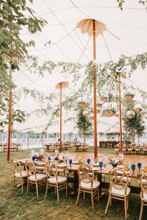 Disco Ball Tent Wedding, Maine Wedding Decor, Wedding Tent Lighting, Wedding Decor Summer, Disco Ball Wedding, Outdoor Tent Wedding, Wedding Space, Lighting Wedding, Backyard Tent