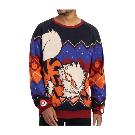 Arcanine Flames Knit Sweater - Adult | Pokémon Center Official Site Pokemon Original, Pokemon T, Holiday Knits, Pokemon Center, New Pokemon, Party Look, Party Looks, Festival Party, Tis The Season