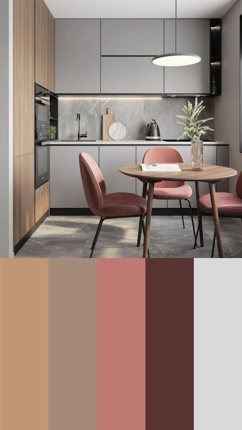 Color Palette Interior Design, Interior Design Color Schemes, Kabinet Dapur, Modern Kitchen Cabinet Design, Interior Color Schemes, Interior Design Color, Kitchen Decor Ideas, House Color Schemes, Modern Kitchen Cabinets