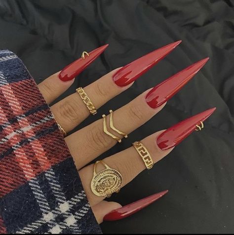 Long Stellio Nails, 1111 Nails, Navy Blue And Red Nails, Maroon Stiletto Nails, Louboutin Nails, Red Stiletto Nails, Kylie Nails, Acrylic Nails Stiletto, Long Red Nails