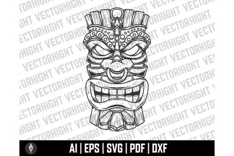 Tiki Idol, Tiki Wooden Statue Svg, Eps, Ai, Pdf, Dxf, Hawaiian Tiki ZIP Archive INCLUDES:  SVG Files EPS Files Dxf  Files PDF Files  AI Files You are responsible for knowing what files are compatible with your printer and software software, but if my files are not compatible for you, please contact me for help and I will be happy to assist if I can! Thank you so much for your purchase!  You can edit it in Adobe Illustrator.  If you have any problems with the files, contact us and we will help yo Tiki Idol, Full Leg Tattoos, Tiki Art, Octopus Tentacles, Hawaiian Tiki, Wooden Statues, Star Work, Gods And Goddesses, Dxf Files