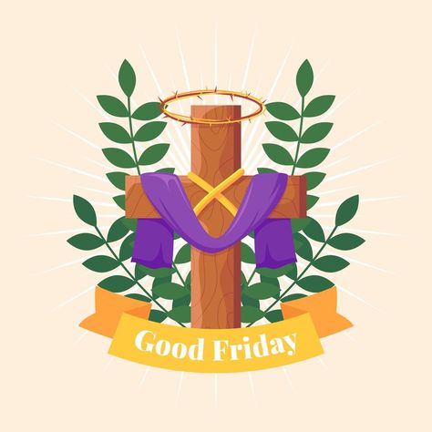 Good Friday Clipart, Good Friday Sketch, Good Friday Illustration, Good Friday Design, Good Friday Poster, Catholic Illustration, Friday Cartoon, April Journal, Crucified Jesus