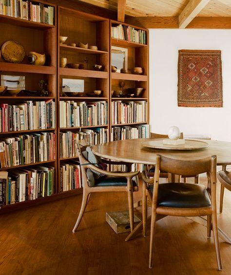 Kay Sekimachi, Dining Room Library, Textile Artist, Home Library, 가을 패션, Dining Table Chairs, Interior Architecture, Tiny House, Bookshelves