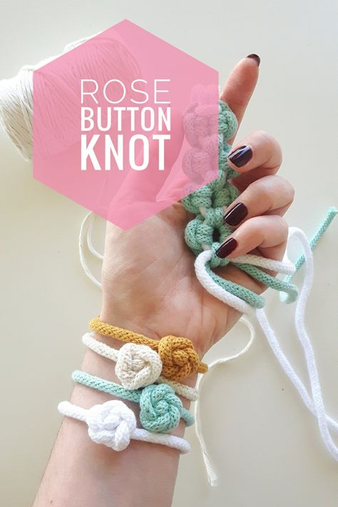 How to tie this beautiful decorative knot. You can use this knot to make unique bracelets made from cotton ropes, leather, suede cord etc. Happy Creations! Wrapping Cords With Yarn, Suede Cord Crafts, French Knitter Projects, I Cord Projects Ideas, I Cord Crafts, Icord Project Ideas, Icord Knitting Projects, I Cord Projects, Macrame Diy Tutorial