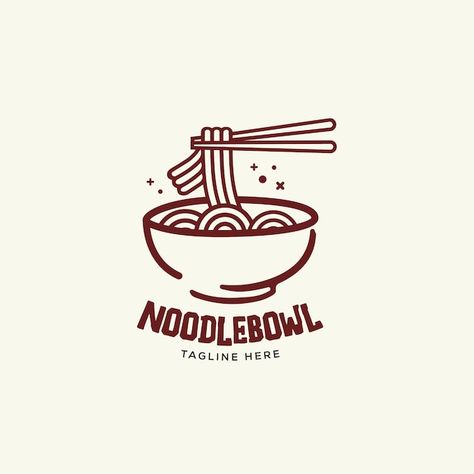 Noodle Restaurant Logo, Noodle Bowl Illustration, Noodle Graphic Design, Bowl Of Noodles Tattoo, Ramen Logo Design, Noodles Logo Design, Noodles Packaging Design, Noodle Logo Design, Noodle Tattoo