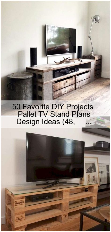 Diy Pallet Tv Stand Ideas, Tv Stand Pallet Ideas, Palette Tv Stand, Pallet Tv Stand Diy, Pallet Tv Unit, Wood Pallet Walls, Pallet Dyi, Pallet Furniture Tv Stand, Tv Console Diy