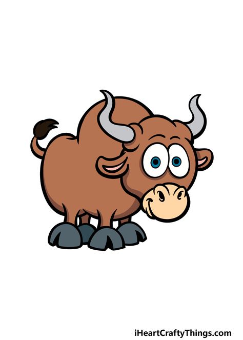 Bull Cartoon Drawing, Cute Bull Drawing, Bull Drawing Simple, Strong Animals, Bull Cartoon, Bull Drawing, Cartoon Bull, Animals In Nature, Working Equitation