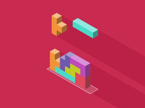 by Allan Langer Isometric Motion Graphics, Tetris Animation, Tetris Blocks, Tetris Design, Motion Graphics Inspiration, Motion Design Video, Motion Graphic, Game Concept, Game Logo