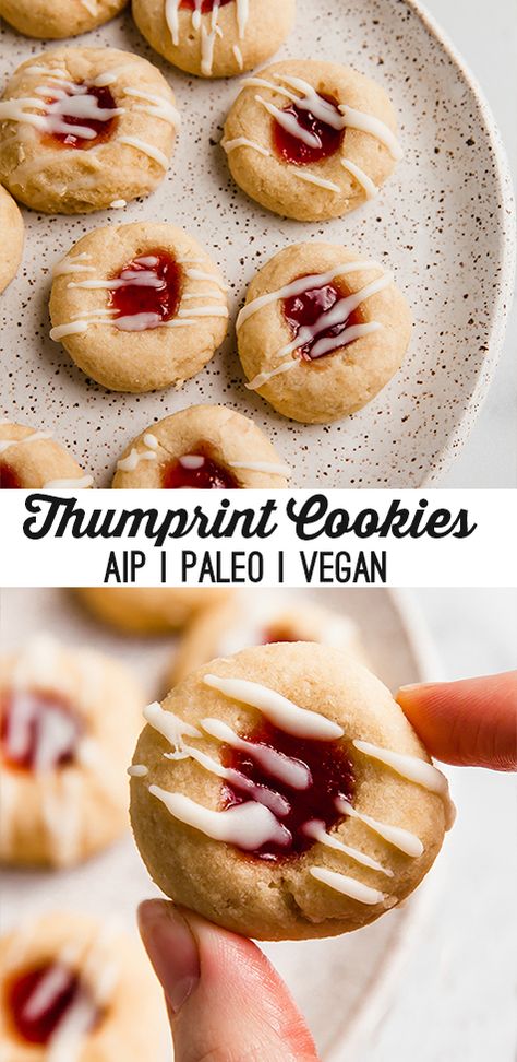 Aip Treats Easy, Aip Party Food, Aip Cookie Recipe, Aip Friendly Recipes, Aip Cake, Gluten Free Thumbprint Cookies, Paleo Christmas Cookies, Aip Sweets, Aip Cookies