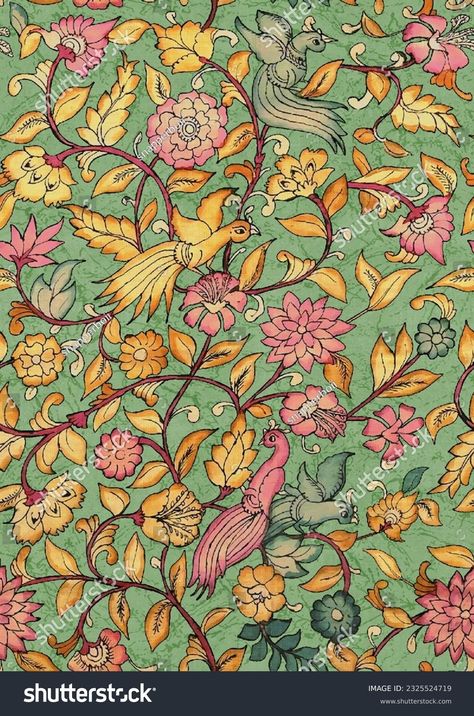 9 Digital Textile Kalamkari Allover Pattern Stock Illustration 2325524719 | Shutterstock Kalmkari Pattern Allover, Kalamkari Allover, Kalamkari Pattern, Paisley Border, Peach Background, Gallery Wallpaper, Flower Texture, Allover Pattern, Art Gallery Wallpaper