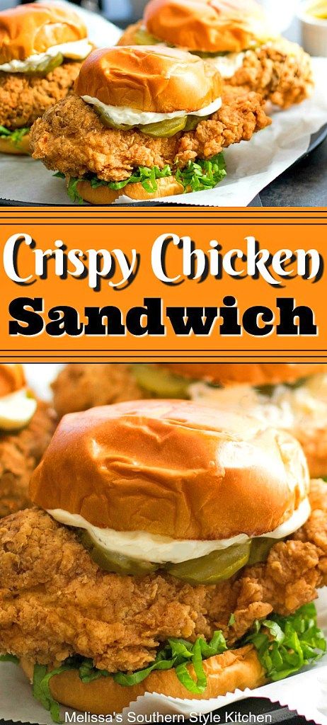 Crispy Chicken Sandwich Lunch Quick, Crispy Chicken Sandwich, Sandwich Vegetarian, Melissas Southern Style Kitchen, Crispy Chicken Burgers, Crispy Chicken Sandwiches, Roast Beef Sandwich, Kentucky Fried Chicken, Monte Cristo Sandwich