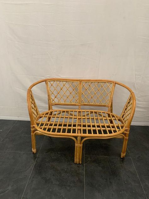 Bamboo Sofa, Vintage Sofas, Couches For Sale, Vintage Sofa, Vintage Wicker, Wicker Chair, Sustainability, Bamboo, Couch