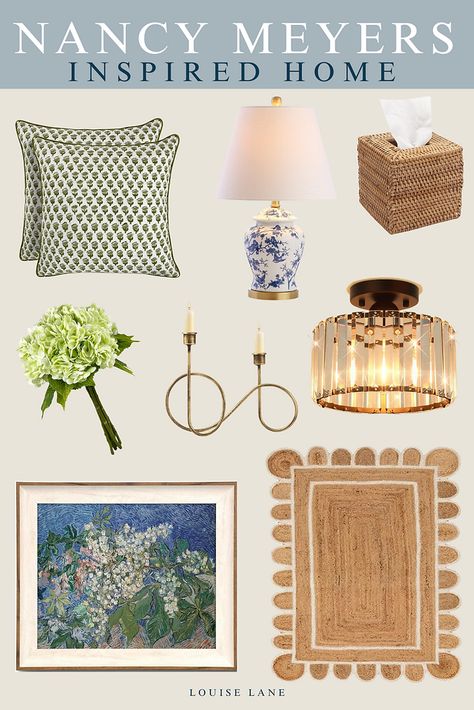 I've rounded up a few Amazon finds to achieve the luxe and cozy Nancy Meyers home decor aesthetic! I love how this style feels like your rich grandmas house but achieves a cozy, timeless and lived-in feel! The best way to achieve this look is mixing old and new items, my go-to places are thrift stores and Amazon to keep it In my budget! Create this curated home decor feel yourself with some of these amazing finds and use the tips below to take your space to the next level!As an Amazon Associate Nancy Meyers Apartment, Nancy Meyers Home, Nancy Meyers Aesthetic, Craftsman Living Room, Dallas Apartment, Martha Stewart Home, Amazon Home Finds, Modern Colonial, Nancy Meyers